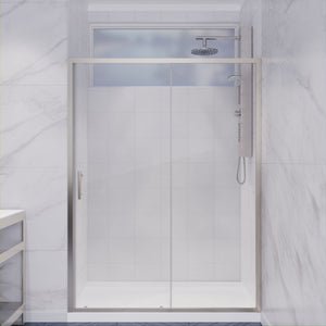 Halberd 48 in. x 72 in. Framed Shower Door in Brushed Nickel