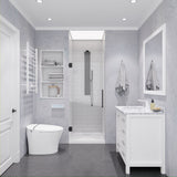 ANZZI SD-AZ8075-02GB Passion Series 30" by 72" Frameless Hinged Shower Door in Gunmetal with Handle