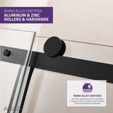 ANZZI SD-FRLS05701MB Rhodes Series 48" x 76" Frameless Sliding Shower Door with Handle in Matte Black