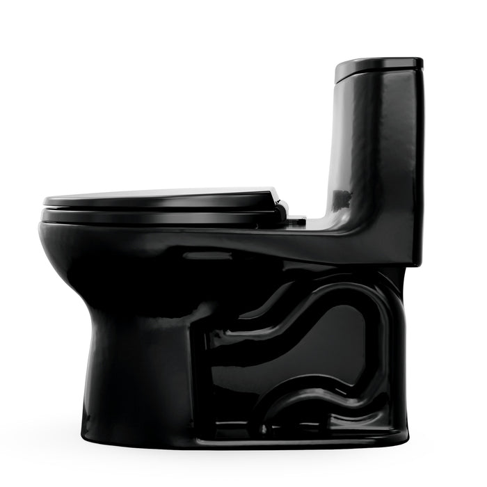 TOTO MS608114CEF#51 UltraMax One-Piece Elongated 1.28 GPF Universal Height Toilet with Seat, Ebony (Black)