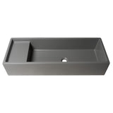 ALFI Brand AB39TRGM 39" Grey Matte Above Mount Fireclay Bathroom Trough Sink