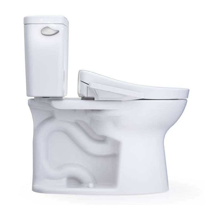 TOTO MW7763346CEG#01 Drake Washlet+ Elongated Regular Height Toilet with S2 Bidet Seat, Cotton White
