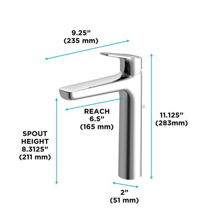 TOTO TLG03305U#PN GS Series Single Handle Bathroom Faucet for Sink with Drain Assembly, Polished Nickel