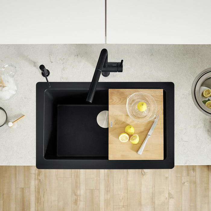 Blanco 526545 Vintera SILGRANIT 30" Single Bowl Apron-Front Farmhouse Sink - Coal Black