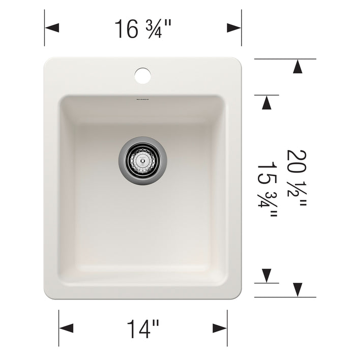 Blanco 443237 Liven SILGRANIT 17" Dual Mount Bar Sink - White