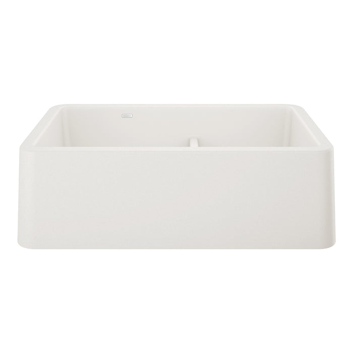 Blanco 402324 Ikon SILGRANIT 33" Double Bowl Apron-Front Farmhouse Sink with Low Divide - White