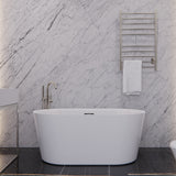 ANZZI FT-AZ098-55 Chand 55" Acrylic Flatbottom Freestanding Bathtub in White