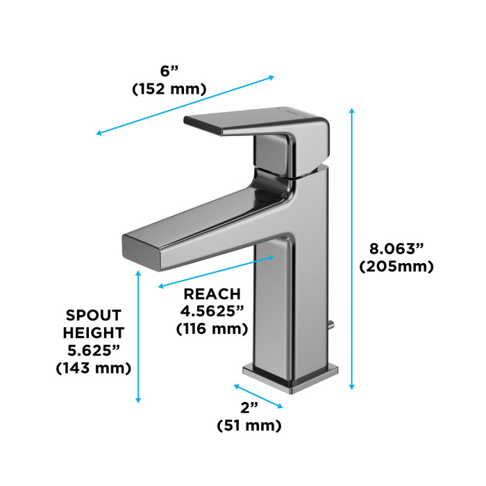 TOTO TLG10301U#CP GB Series Single Handle Bathroom Sink Faucet with Drain Assembly, Polished Chrome