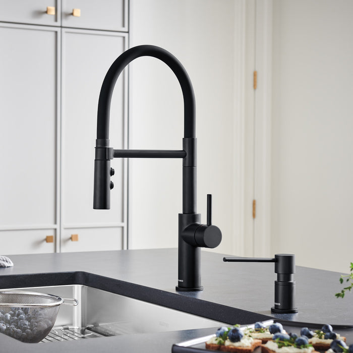 Blanco 443026 Catris Flexo Semi-Pro Pull-Down Dual-Spray Kitchen Faucet - Matte Black