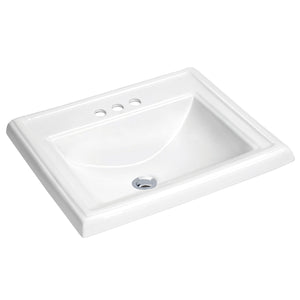 Dawn Series Ceramic Drop In Sink Basin in White