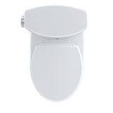 TOTO CST453CEFRG#01 Drake II Two-Piece Round 1.28 GPF Universal Height Toilet with Right-Hand Trip Lever, Cotton White