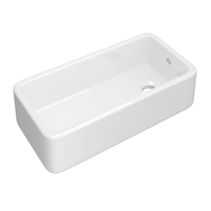 Rohl RC3618WH Shaws Original Lancaster Single Bowl Farmhouse Apron Front Fireclay Kitchen Sink