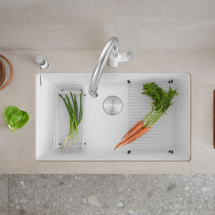 Blanco 440150 Precis SILGRANIT 32" Super Single Undermount Kitchen Sink - White