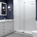 Longboat Series 60 in. x 76 in. Semi-Frameless Shower Door in Polished Chrome