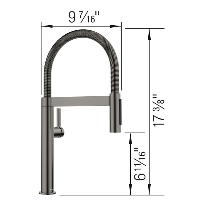 Blanco 527482 Culina Mini II Pull-Down Dual-Spray Kitchen Faucet - Satin Dark Steel