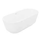 Sabbia 5.9 ft. Solid Surface Center Drain Freestanding Bathtub in Matte White