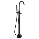 Coral Series 2-Handle Freestanding Claw Foot Tub Faucet with Hand Shower in Matte Black