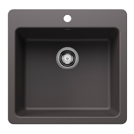 Blanco 443228 Liven SILGRANIT 21" Single Bowl Dual Mount Kitchen Sink - Cinder
