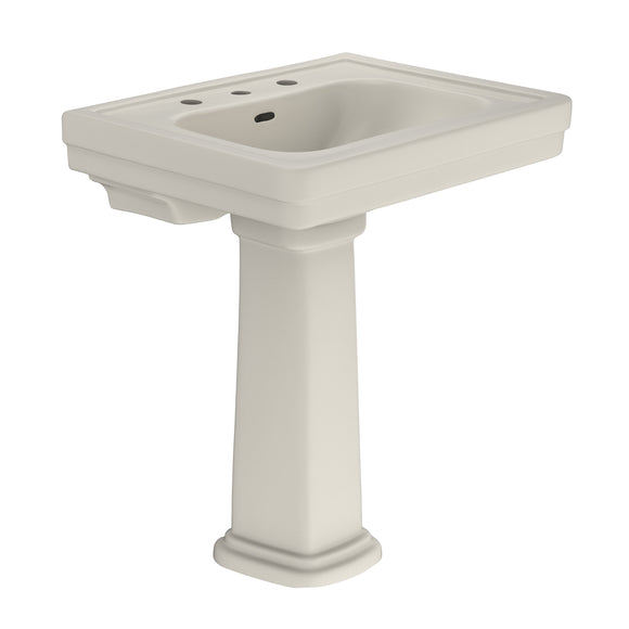 TOTO Promenade 27-1/2" x 22-1/4" Rectangular Pedestal Bathroom Sink for 8 inch Center Faucets, Sedona Beige - LPT530.8N#12