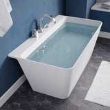 ANZZI FT-AZ114-67 VAULT 67" Acrylic Freestanding Bathtub in White with Pre-Drilled Deck Mount