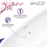 ANZZI FT-AZ401-59 Ami 59" Acrylic Flatbottom Freestanding Bathtub in White