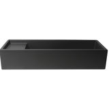 ALFI Brand AB39TRBM 39" Black Matte Above Mount Fireclay Bathroom Trough Sink