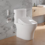 TOTO MW4363084CEMFGN#01 WASHLET+ Aquia IV Cube Two-Piece Elongated Dual Flush Toilet with C5 Bidet Seat