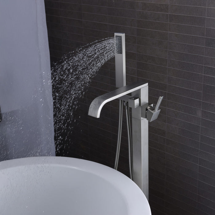 ANZZI FS-AZ0044BN Angel 2-Handle Claw Foot Tub Faucet with Hand Shower in Brushed Nickel