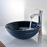 ANZZI LS-AZ8097 Rongomae Series Deco-Glass Vessel Sink in Coiled Blue