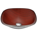 Vonu Series Deco-Glass Vessel Sink in Rich Timber