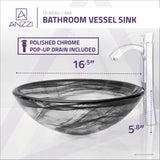 ANZZI LS-AZ054 Mezzo Series Vessel Sink with Pop-Up Drain in Slumber Wisp