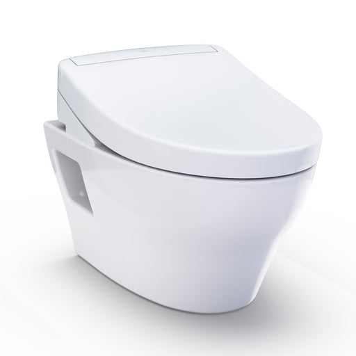 TOTO Washlet+ EP Wall-Hung Elongated Toilet and Washlet S5 Bidet Seat and DuoFit In-Wall 0.9 and 1.28 GPF Dual-Flush Tank System, Matte Silver - CWT4283446CMFG#MS