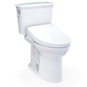 TOTO Drake Transitional Washlet+ Two-Piece Elongated 1.28 GPF Tornado Flush Toilet with S5 Bidet Seat, Cotton White - MW7863446CEG#01