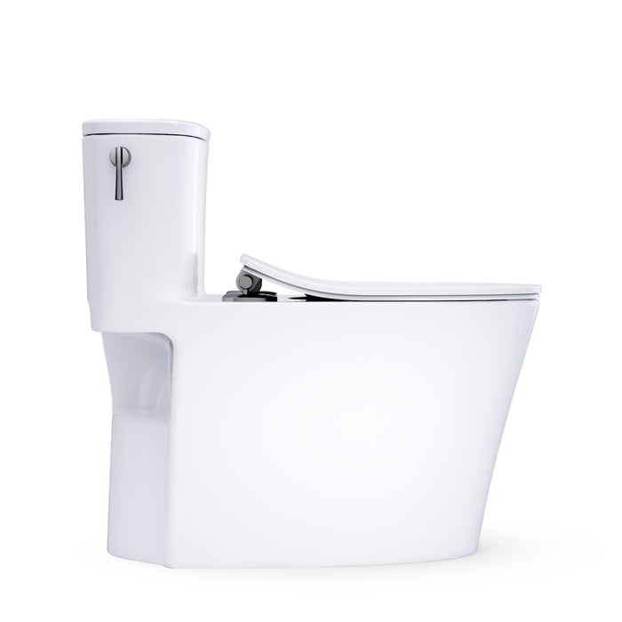 TOTO MS686234CUFG#01 Aurora 1G One-Piece Elongated 1.0 GPF Universal Height Toilet with Slim Seat, Cotton White