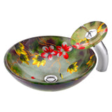 Impasto Series Vessel Sink in Hand Painted Mural