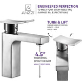 ANZZI L-AZ117BN Promenade Single Hole Single Handle Bathroom Faucet in Brushed Nickel