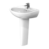 TOTO LPT241G#01 Supreme Oval Pedestal Bathroom Sink for Single Hole Faucets, Cotton White