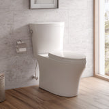 TOTO MS448124CEMFGN#01 Aquia IV Arc Two-Piece Elongated Dual Flush Universal Height Toilet - Cotton White