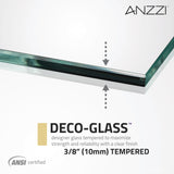 ANZZI SD-AZ07-01CH Consort Series 60" by 72" Frameless Hinged Shower Door in Polished Chrome with Handle