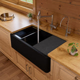 ALFI brand AB33FARM-BLA Black 33" Granite Composite Single Bowl Drop In Farm Sink with Accessories