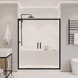 ANZZI SD-AZ15-01MB Enchant 70" x 60.4" Framed Sliding Shower Door in Matte Black