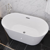 ANZZI FT-AZ098-55 Chand 55" Acrylic Flatbottom Freestanding Bathtub in White