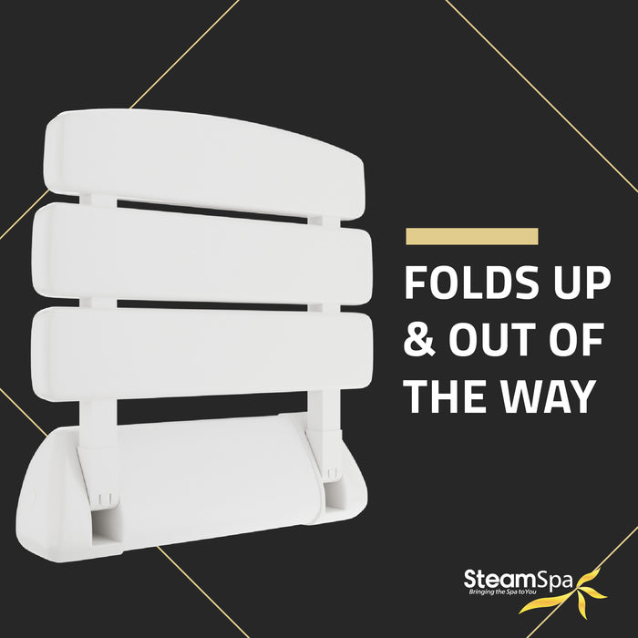 SteamSpa SSP-SS-C Class 13.78" Wall Mounted Folding Shower Seat