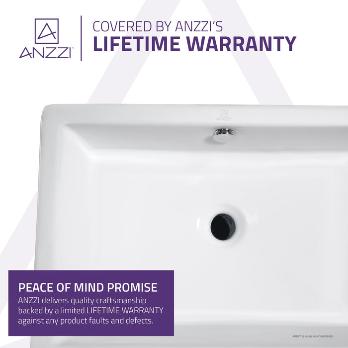 ANZZI LS-AZ122 Deux Series Ceramic Vessel Sink in White