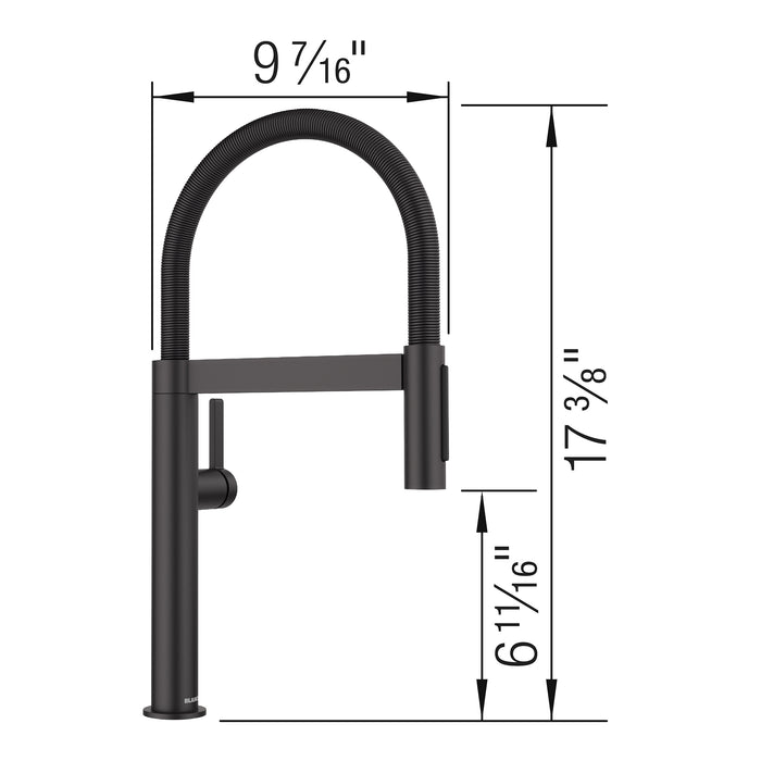 Blanco 527481 Culina Mini II Pull-Down Dual-Spray Kitchen Faucet - Matte Black