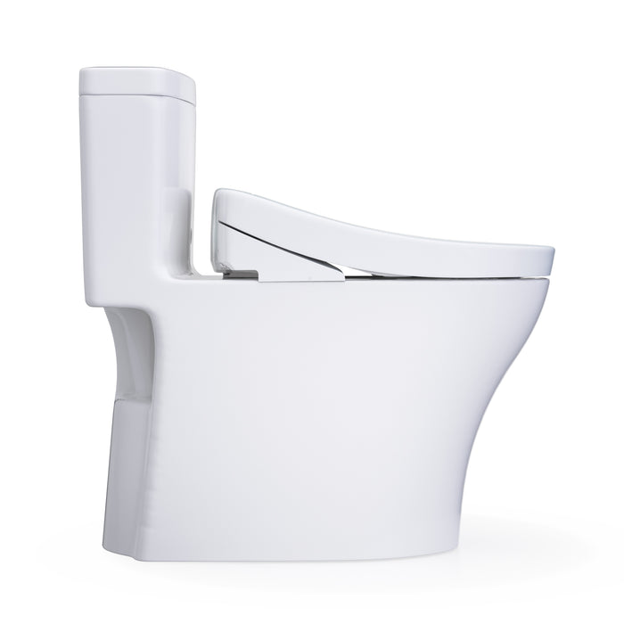 TOTO MW6463446CEMFGN#01 Aquia IV One-Piece Elongated Dual Flush Universal Height Toilet with Washlet S5 Bidet Seat