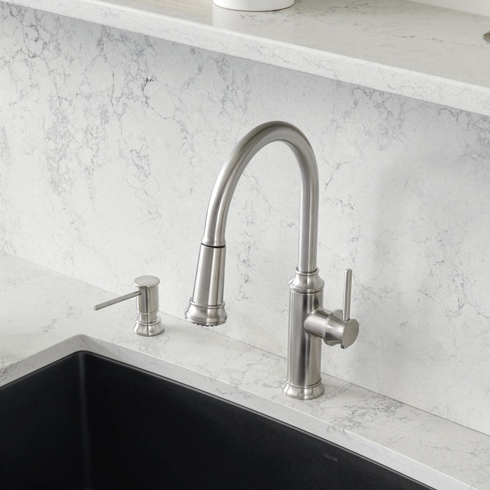 Blanco 442500 Empressa High Arc Pull-Down Dual-Spray Kitchen Faucet - PVD Steel