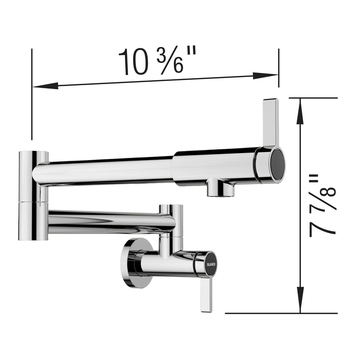 Blanco 527485 Culina II Wall-Mounted Pot Filler - Chrome