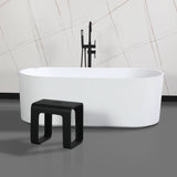 ALFI Brand ABST99BM Black Matte Solid Surface Resin Bathroom / Shower Stool