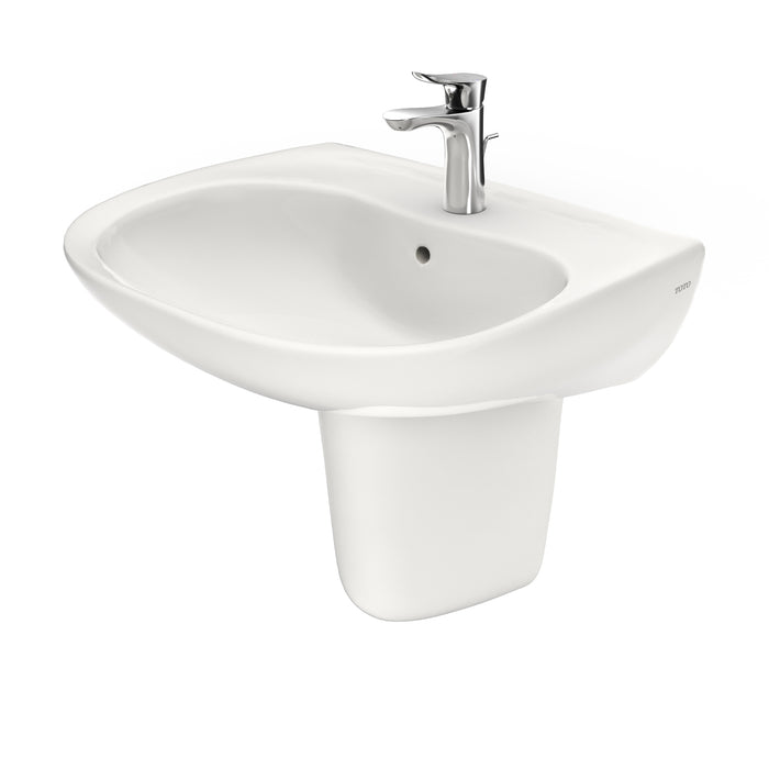 TOTO LHT242G#11 Prominence Oval Wall-Mount Bathroom Sink Shroud for Single Hole Faucets, Colonial White